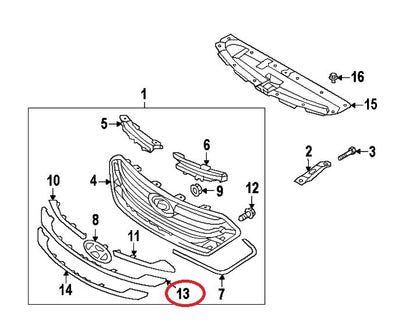 NEW - OEM 863552W010 Radiator Grille Trim For 2013-2015 Hyundai Santa Fe