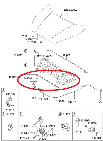 New OEM Hood Weather Strip Seal Front For 10-15 Hyundai Tucson 864352S000