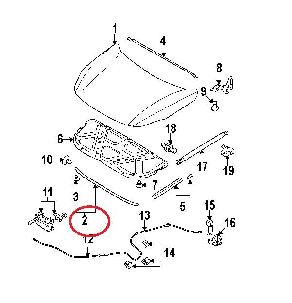 New Genuine Front Hood Weatherstrip Seal OEM For 2007-2011 Veracruz 864353J000