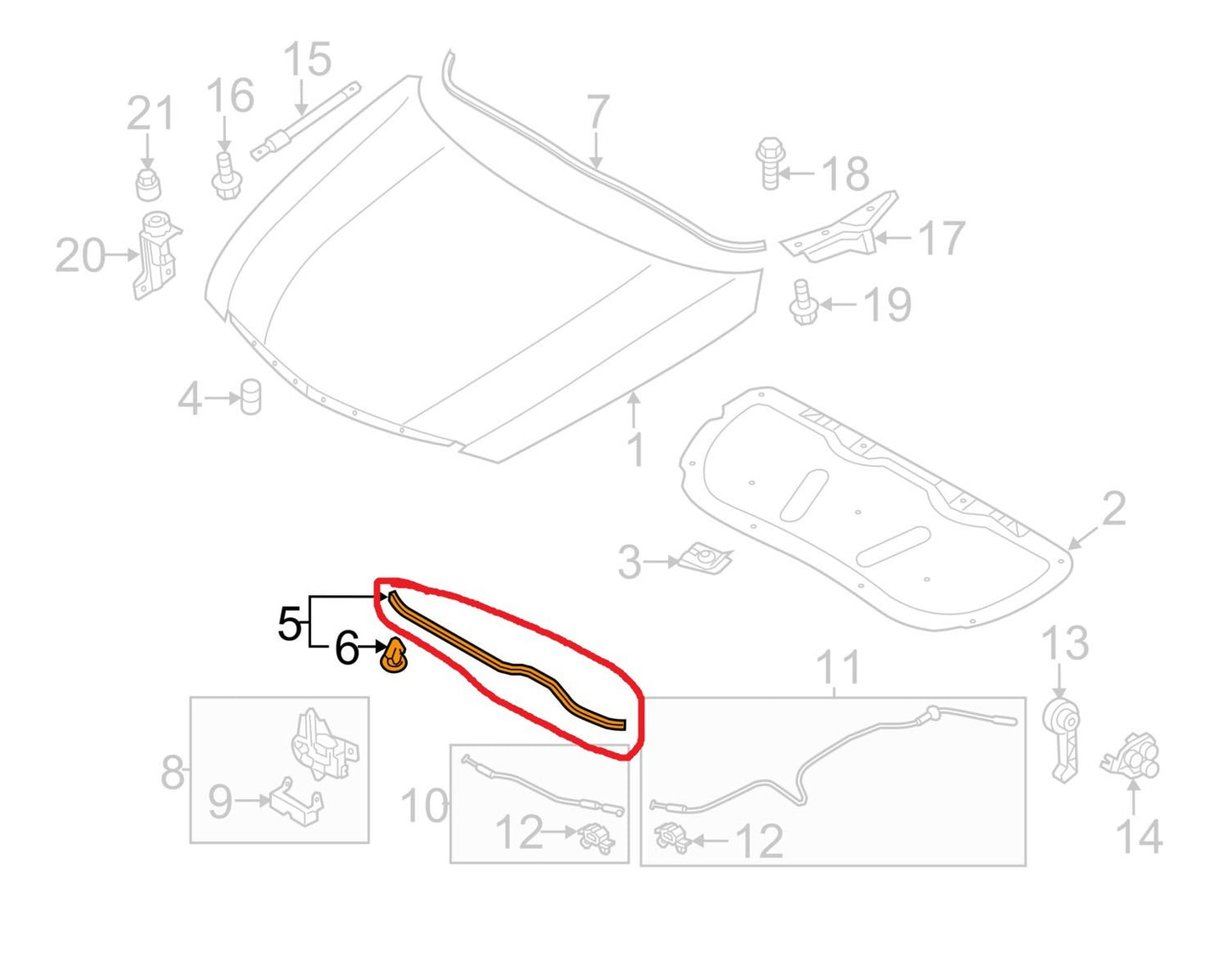 New OEM Hood Front Weather Strip For 11-15 Hyundai Sonata 864353S000