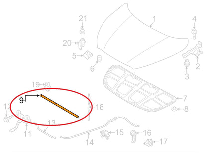 New OEM Hood Seal Strip For 11-15 Hyundai Elantra 864353X000