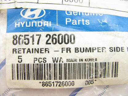 (5) NEW FRONT Bumper Side Mounting Retainer Cllips OEM For 2001-2006 Santa Fe
