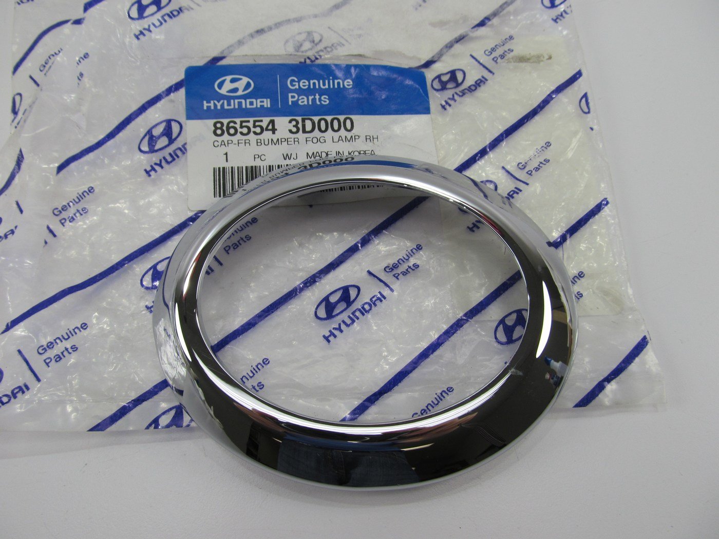 NEW Right Passengers Fog Light Lamp Cover Chrome Trim Bezel OEM For 2002 Sonata