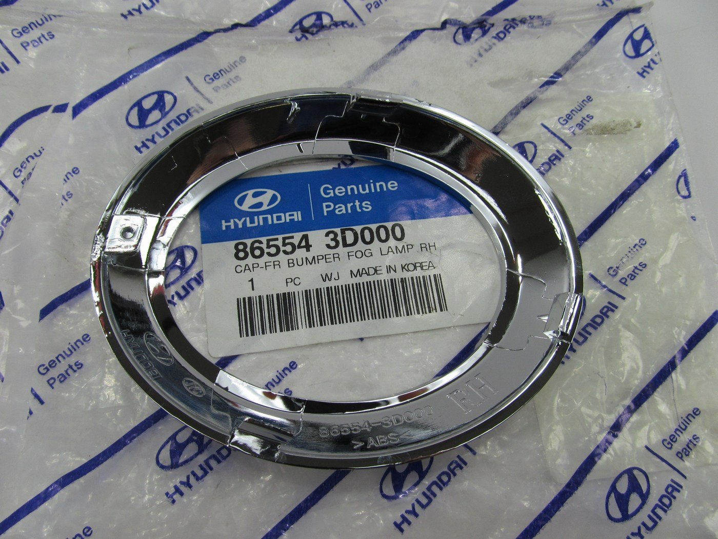NEW Right Passengers Fog Light Lamp Cover Chrome Trim Bezel OEM For 2002 Sonata