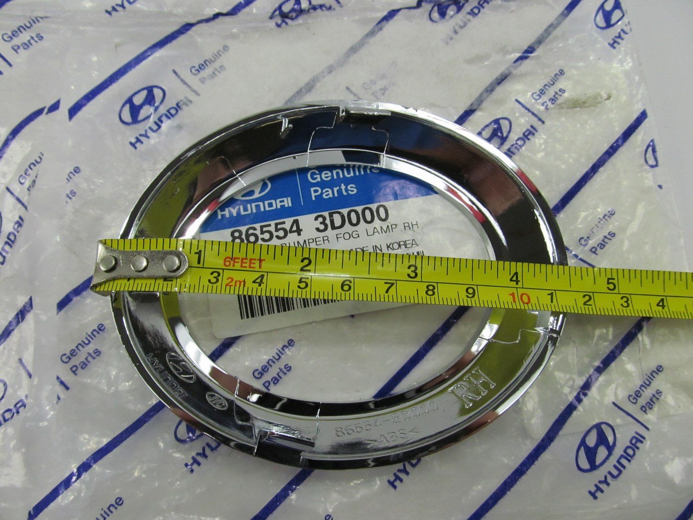 NEW Right Passengers Fog Light Lamp Cover Chrome Trim Bezel OEM For 2002 Sonata