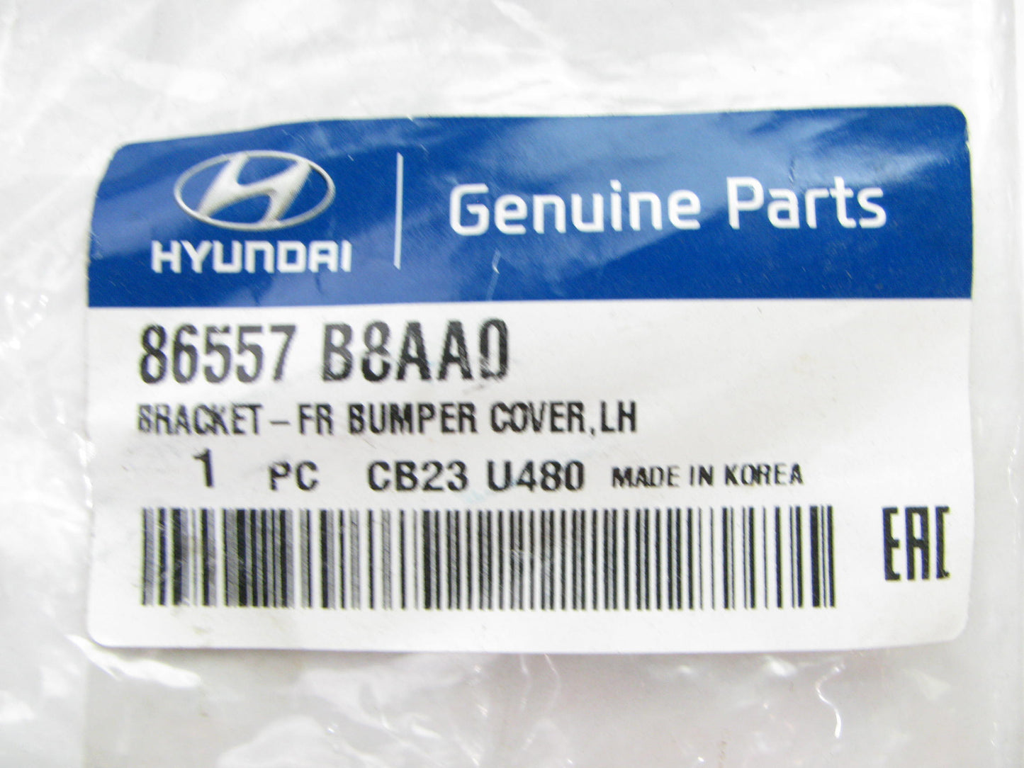 Front Bumper Cover Left Outer Bracket OEM For 17-19 Hyundai Santa Fe 86557B8AA0