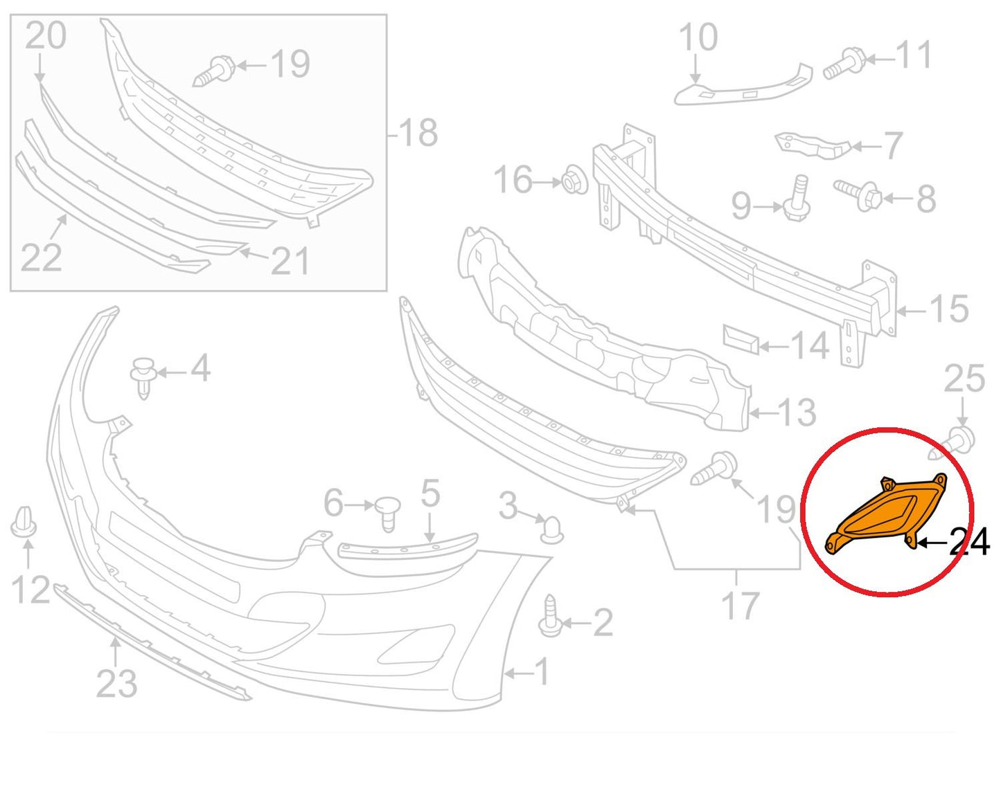 New OEM Front Bumper Fog Light Lamp Hole Cover Right Passenger For 14-15 Elantra