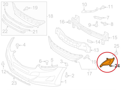 New OEM Front Bumper Fog Light Lamp Hole Cover Right Passenger For 14-15 Elantra