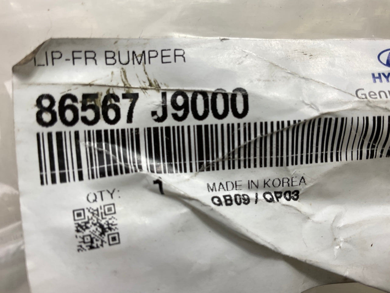 NEW Front Bumper Lower Deflector Lip OEM For 2018-2021 Hyundai Kona 86567J9000