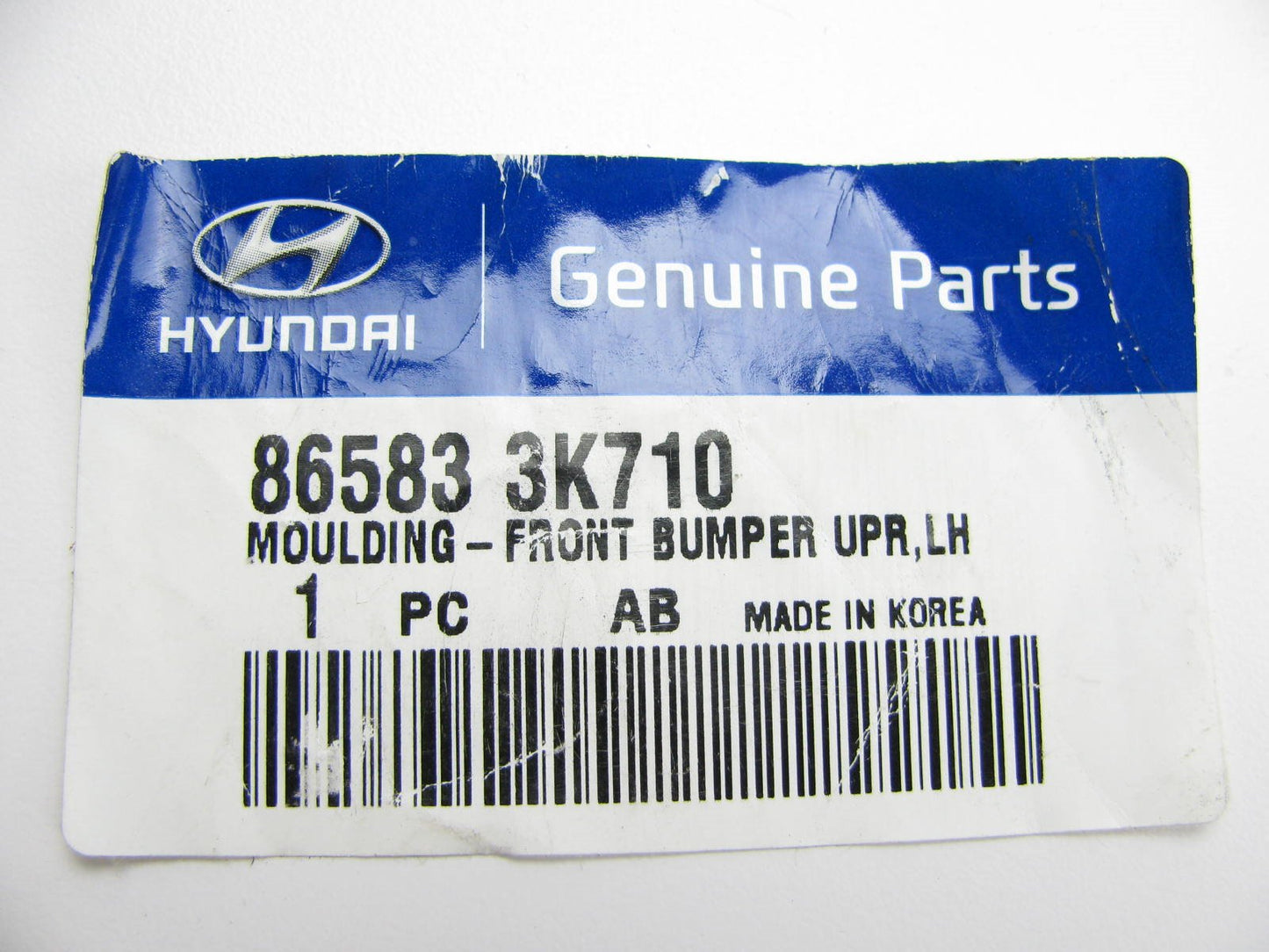 New Front Bumper Upper Moulding Left Driver Chrome For 09-10 Sonata 865833K710