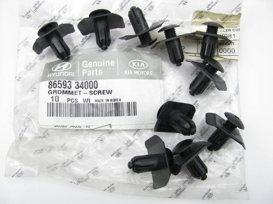(10) NEW - OEM 8659334000 Fender Liner Retainer Clips For 1999-2005 Hyundai