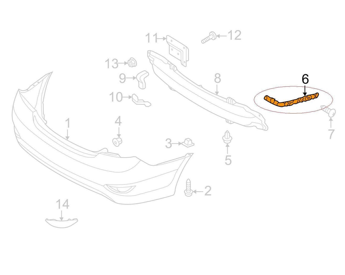 New OEM Rear Bumper Side Mount Bracket Right Passenger For 12-14 Accent Sedan