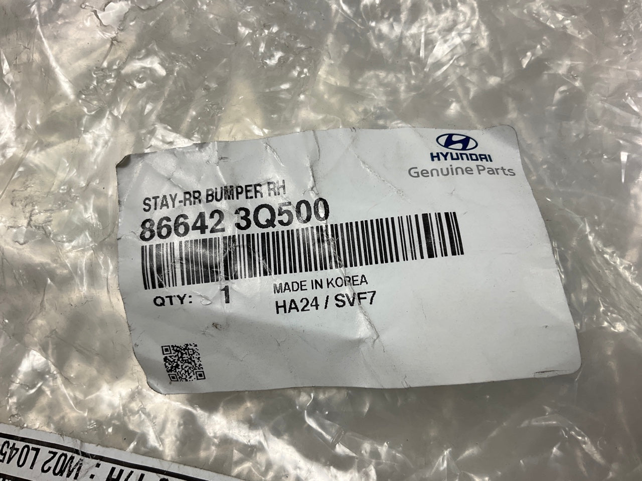 Rear Bumper Reinforcement Bracket, Right Passengers Side OEM For 11-14 Sonata