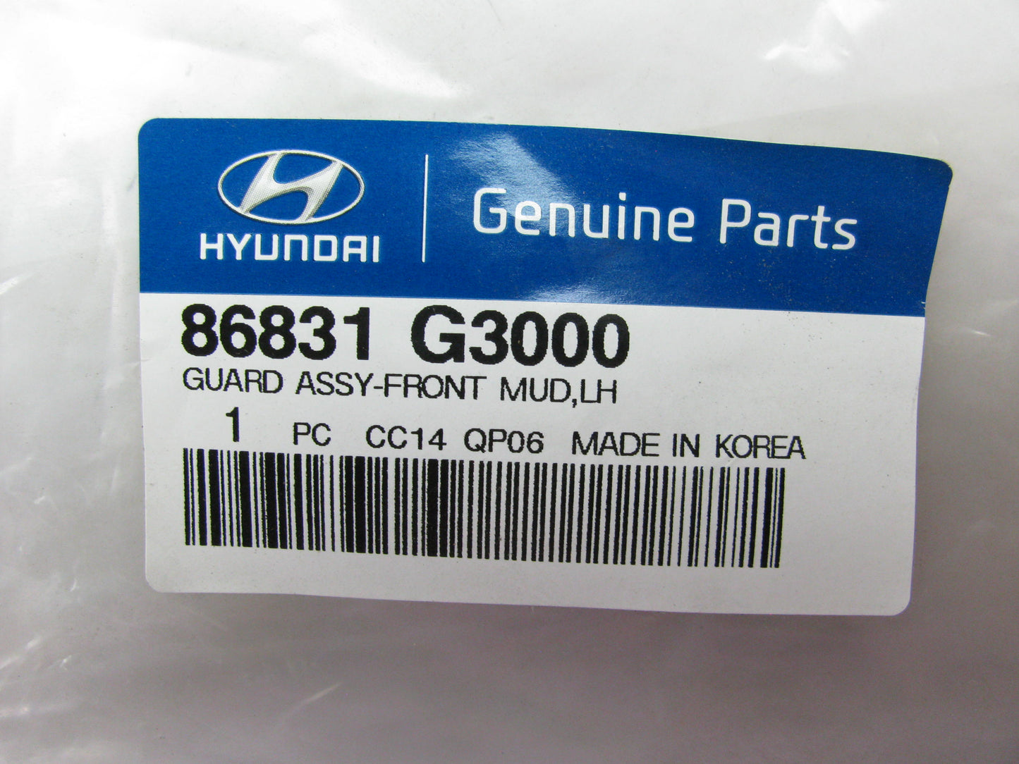 NEW GENUINE 86831G3000 FRONT LEFT Mud Splash Guard OEM For 2018-2020 Elantra GT