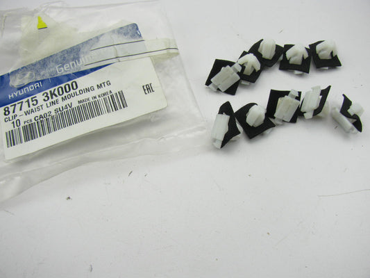 (10) Exterior Side Door Moulding Trim Retainer Clips OEM For Hyundai 877153K000