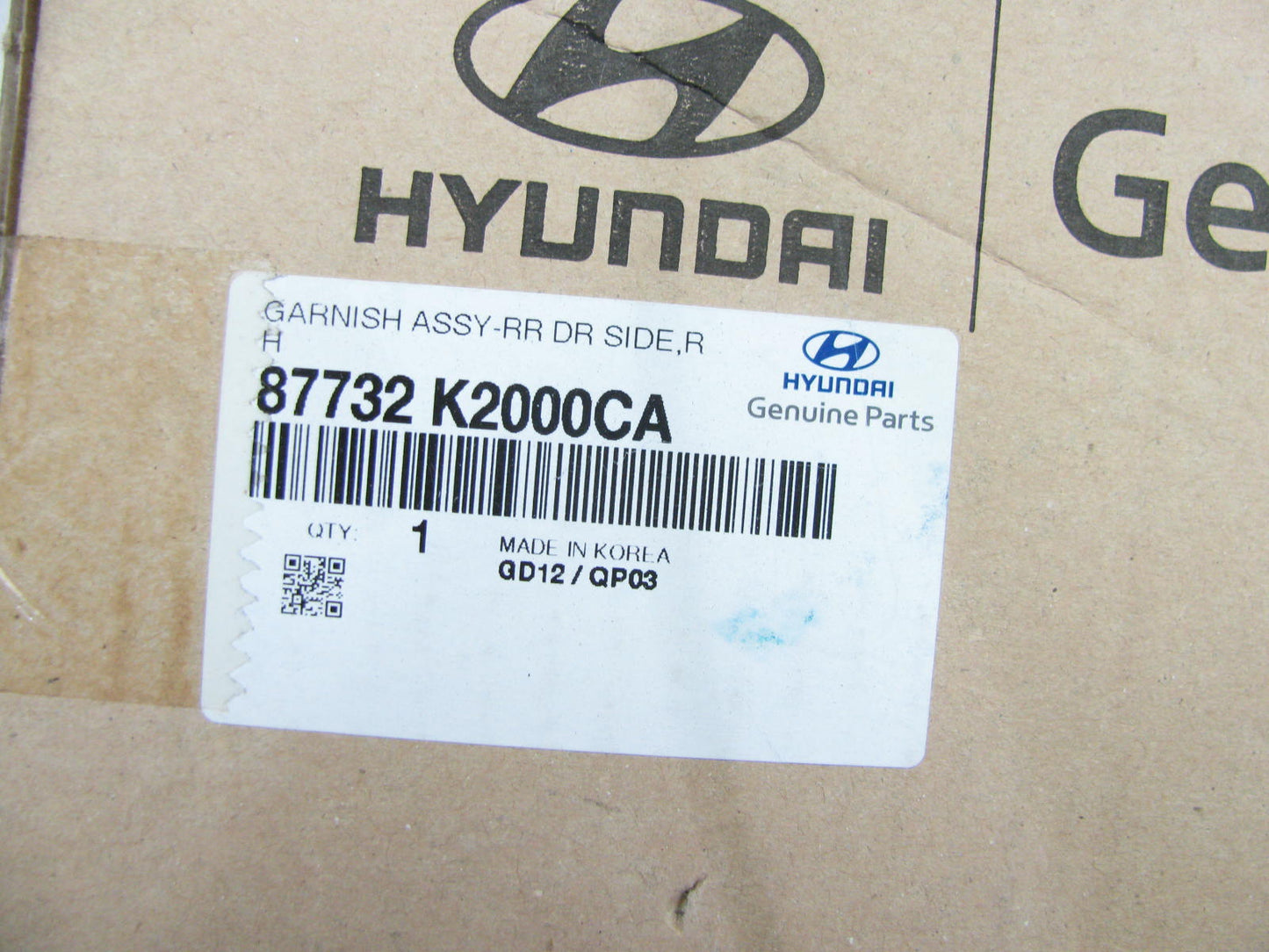 NEW 87732K2000CA REAR RIGHT LOWER Door Molding Trim OEM For 20-22 Hyundai Venue