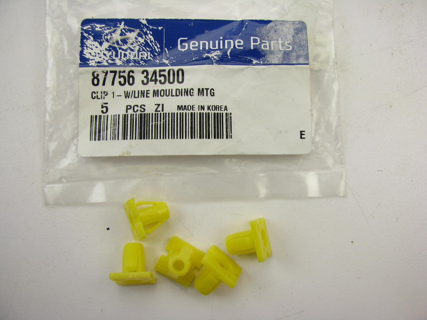 (5) NEW GENUINE Side Moulding Mounting Cilps Yellow Oem For Hyundai 8775634500