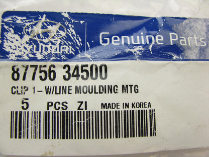 (5) NEW GENUINE Side Moulding Mounting Cilps Yellow Oem For Hyundai 8775634500