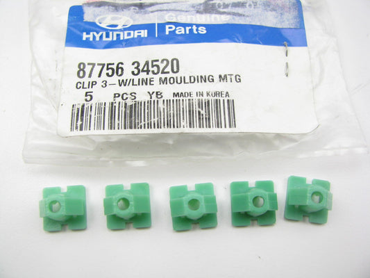 (5) NEW Waist Line Moulding Mounting Retainer Clips OEM For Hyundai 8775634520