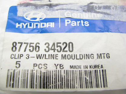 (5) NEW Waist Line Moulding Mounting Retainer Clips OEM For Hyundai 8775634520