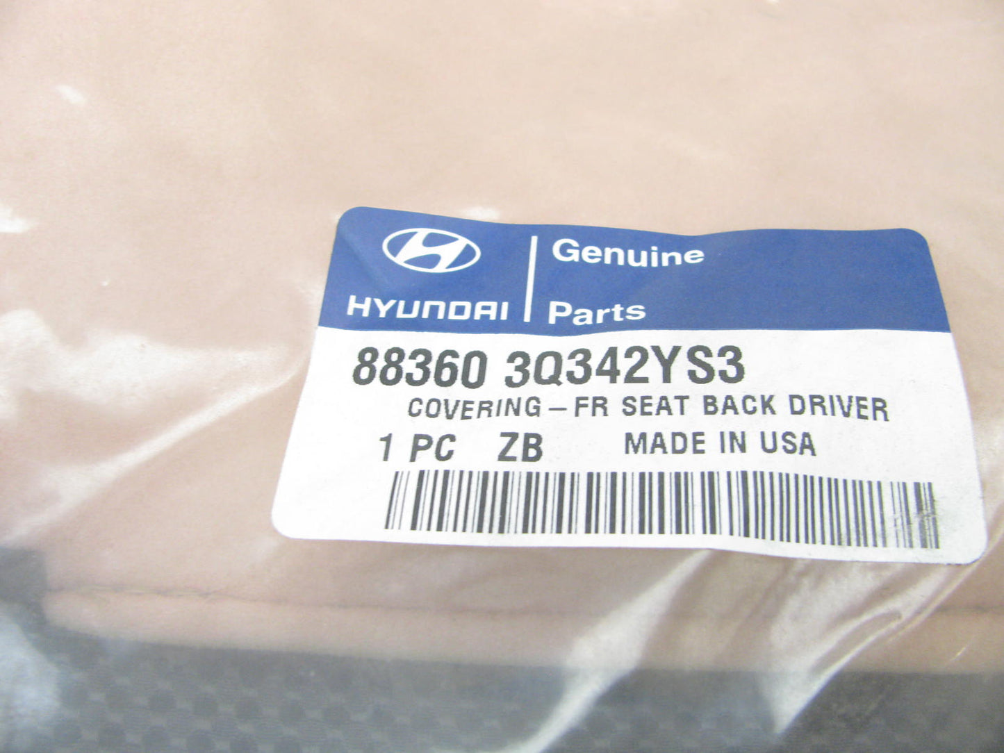 NEW OEM 883603Q342YS3 Left Front Drivers Seat Back Cover For 2014 Hyundai Sonata