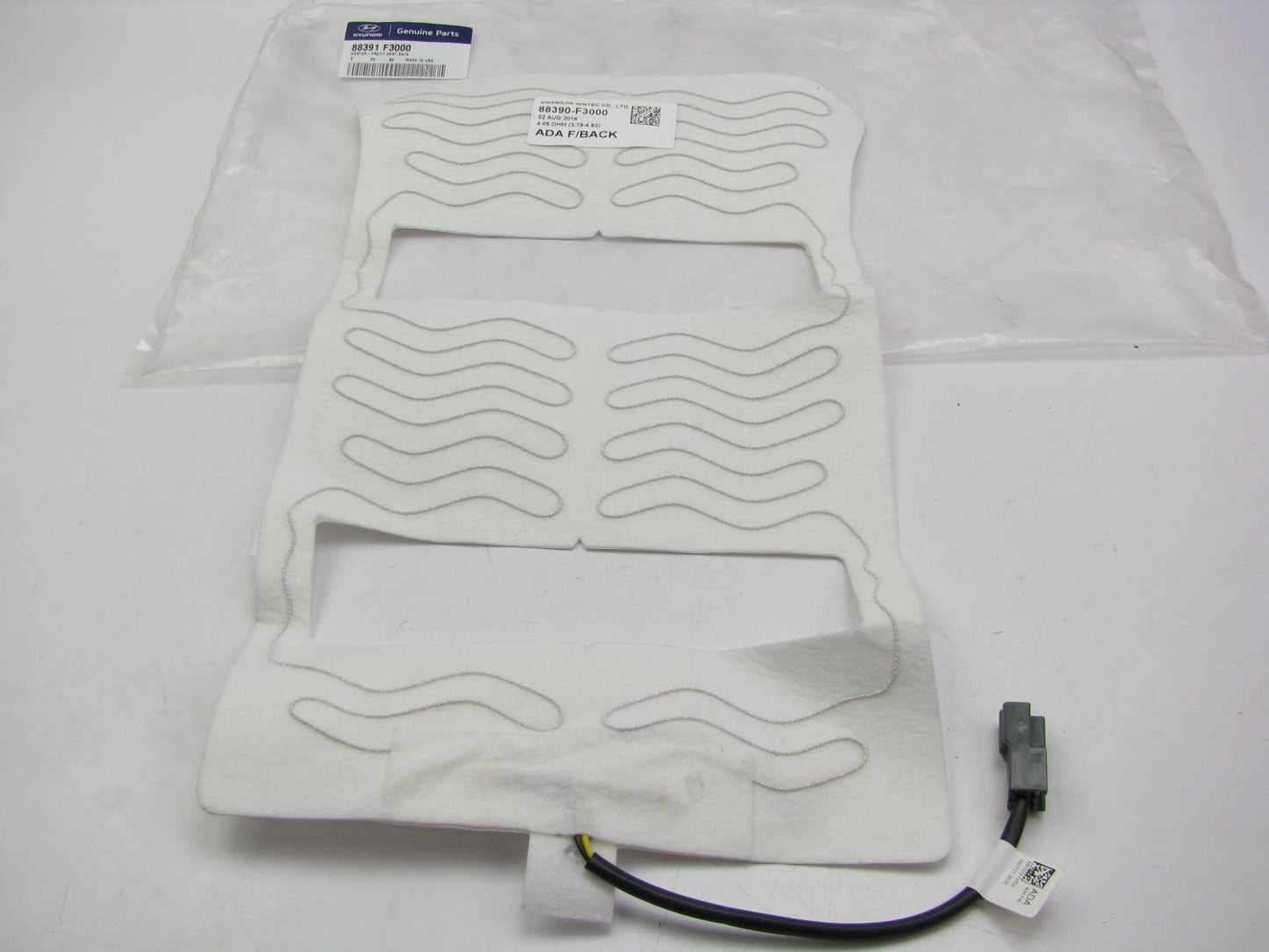 New OEM Front Seat Back Cushion Heat Heater Pad For 2017-2018 Elantra 88391F3000