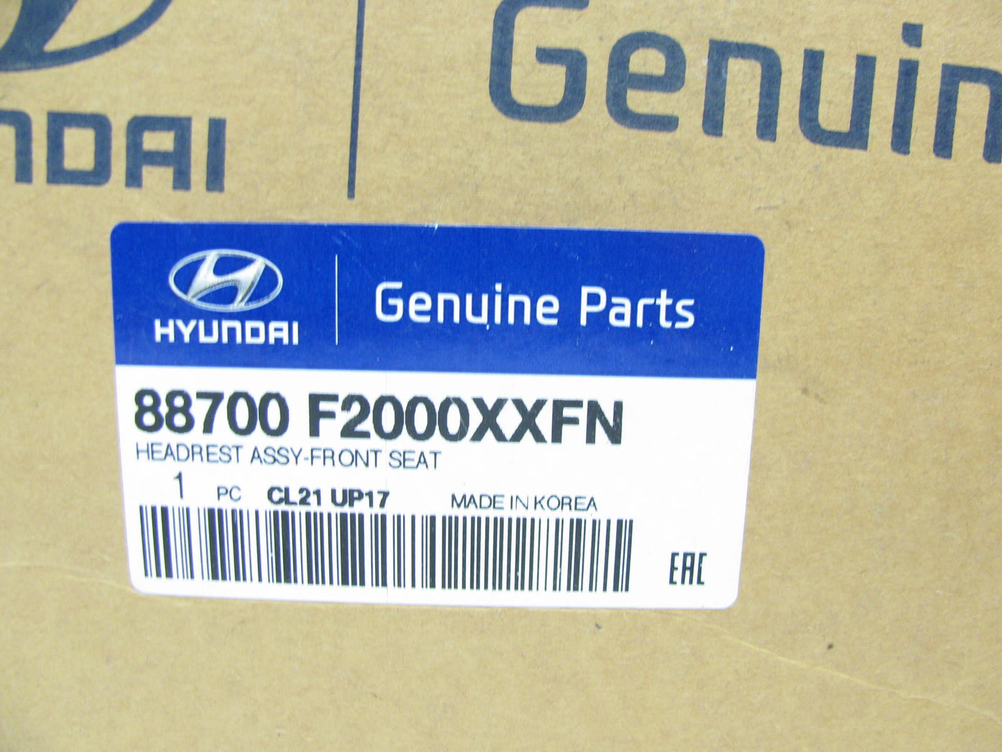 NEW 88700F2000XXFN FRONT Seat Headrest CLOTH GRAY OEM For 17-18 Hyundai Elantra