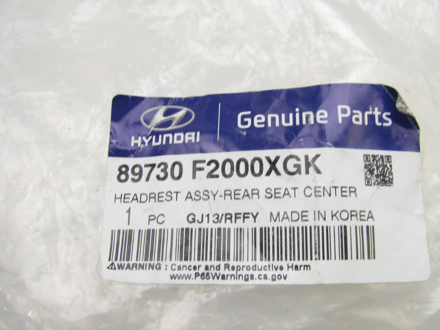 NEW Rear Center Seat Headrest OEM For 17-18 Elantra (Korea Built) 89730F2000XGK
