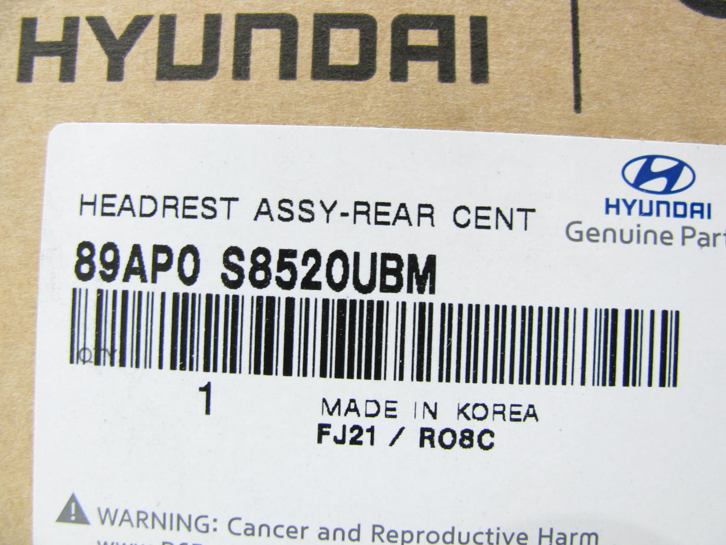 NEW GENUINE 89AP0S8520UBM REAR CENTER Seat Headrest OEM For 2020 Palisade