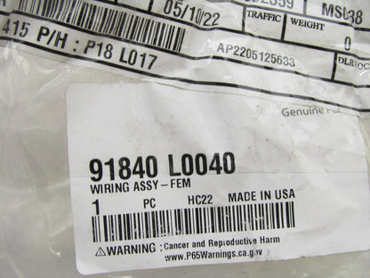 Front Bumper Parking Aid System Wire Harness OEM For 20-22 Sonata US BUILT ONLY