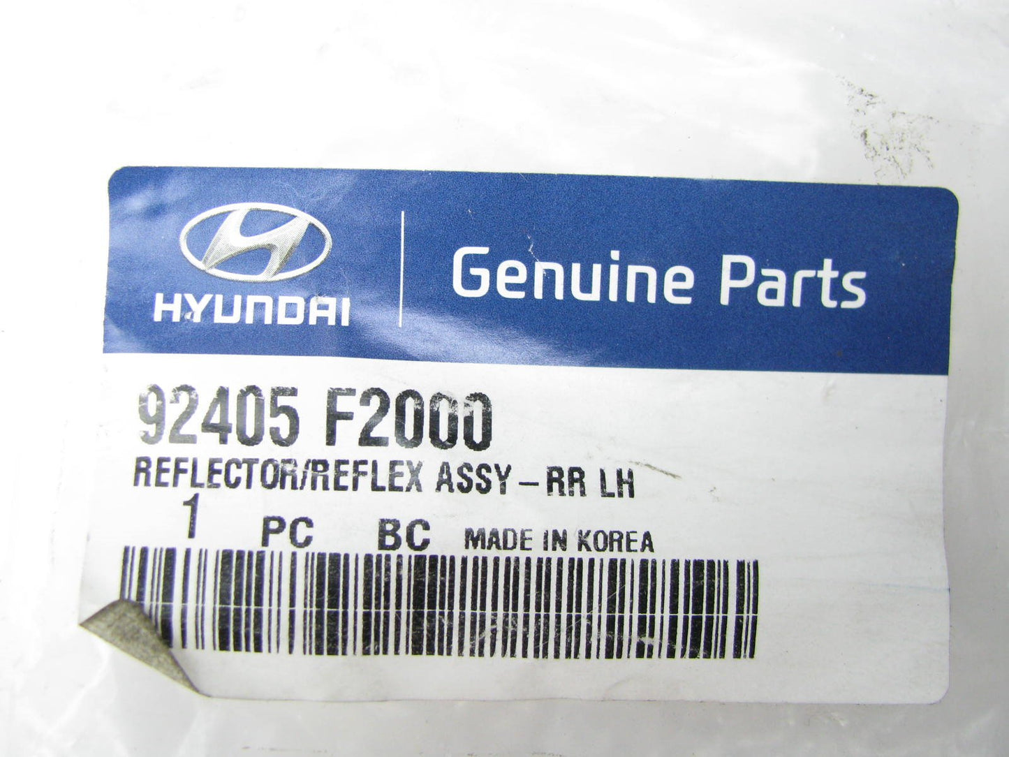 NEW - OEM 92405F2000 Rear Left Bumper Reflector For 2017-2018 Hyundai Elantra