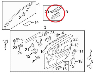 NEW GENUINE FRONT RIGHT Power Window Door Lock Switch OEM For 12-14 Genesis