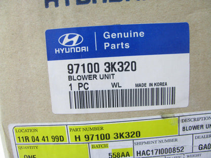 NEW - OEM 971003K320 HVAC Blower Motor W/ Housing For 2005-2010 Hyundai Azera