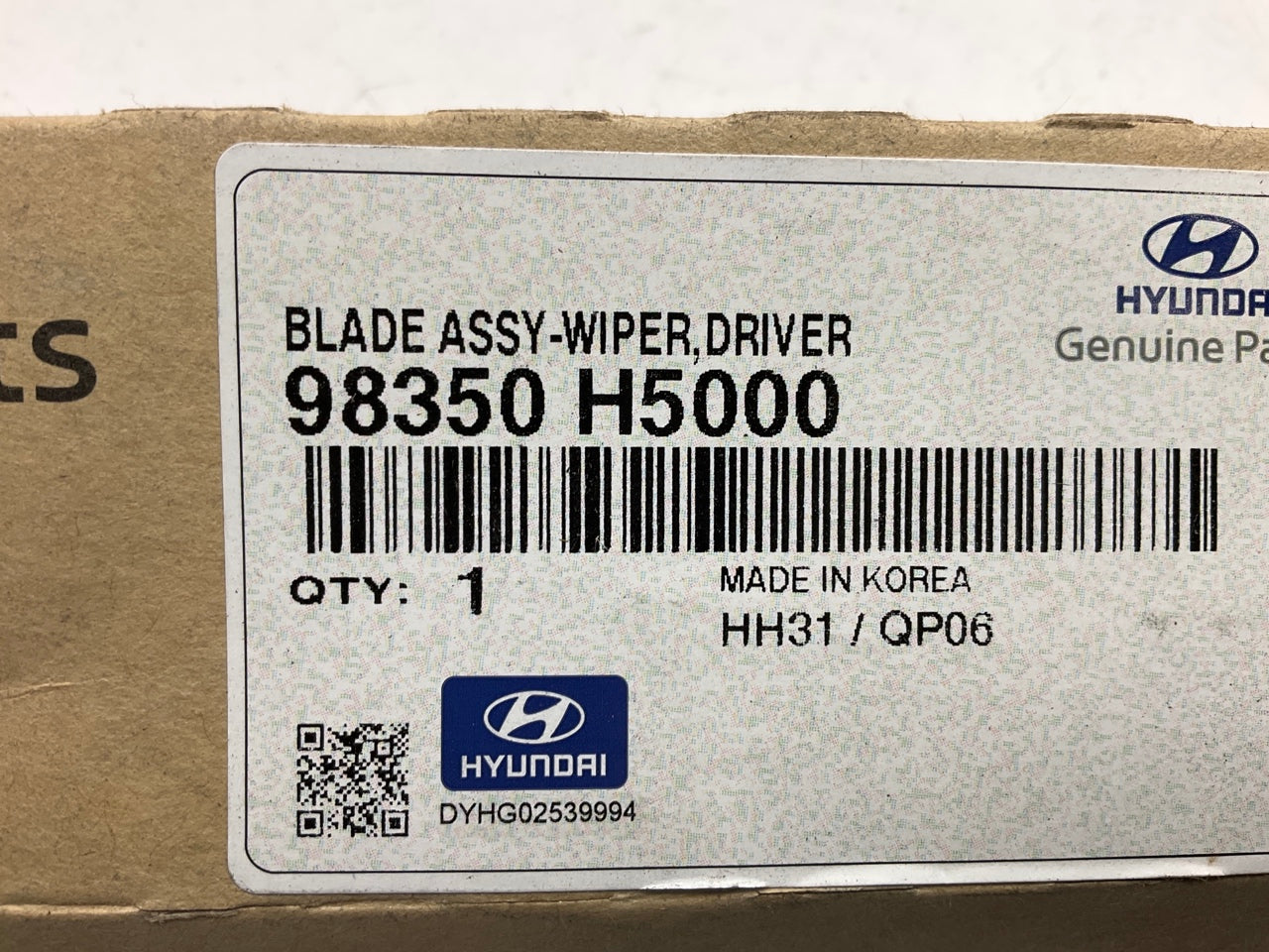 Left Drivers Side Windshield Wiper Blade For 2021-23 Hyundai Elantra 98350H5000