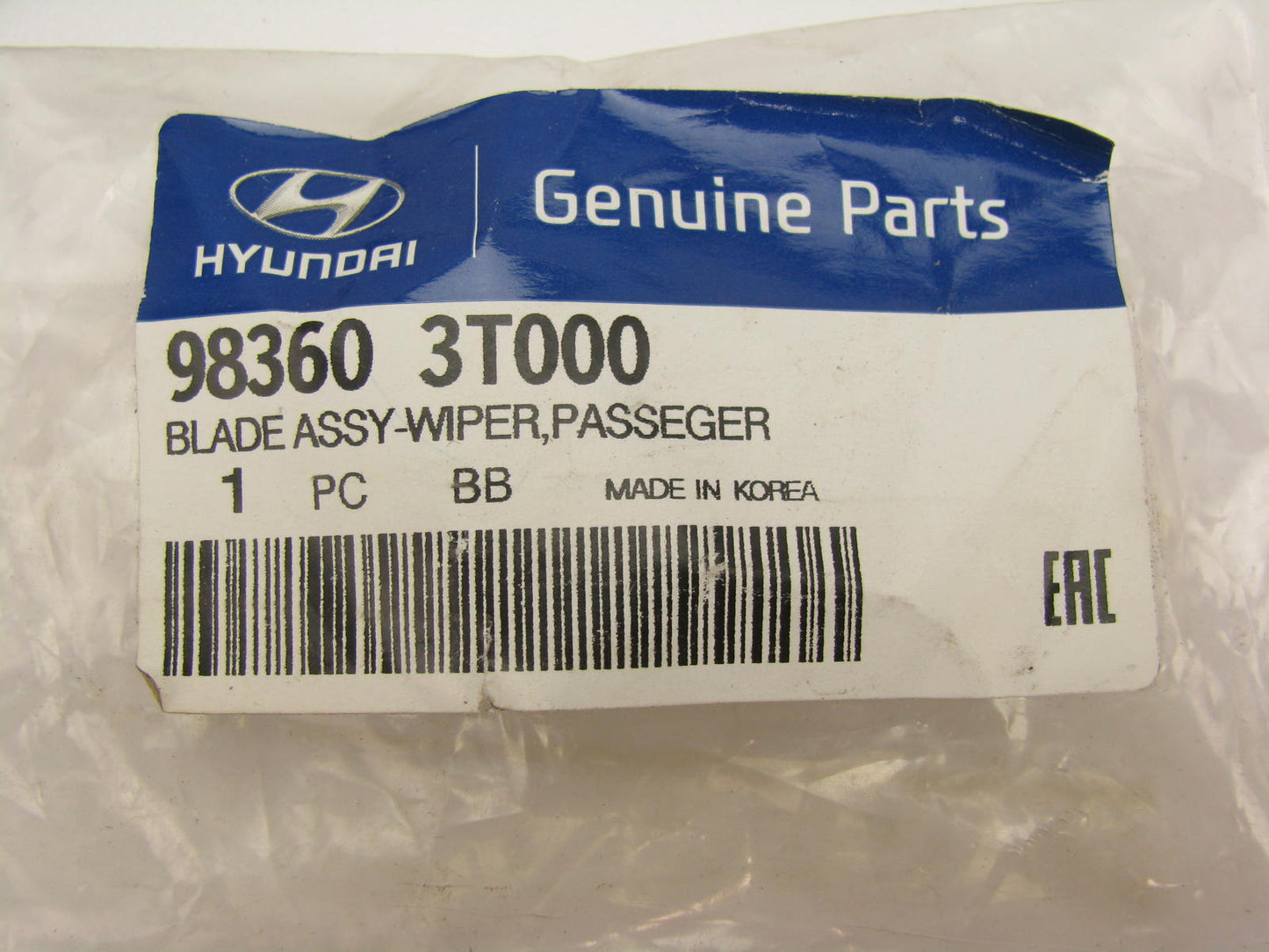 NEW GENUINE Right Windshield Wiper Blade OEM For 14-16 Hyundai Equus 983603T000