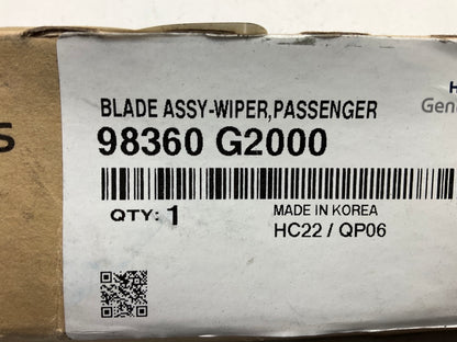 Right Passengers Side Windshield Wiper Blade OEM For Hyundai 98360G2000