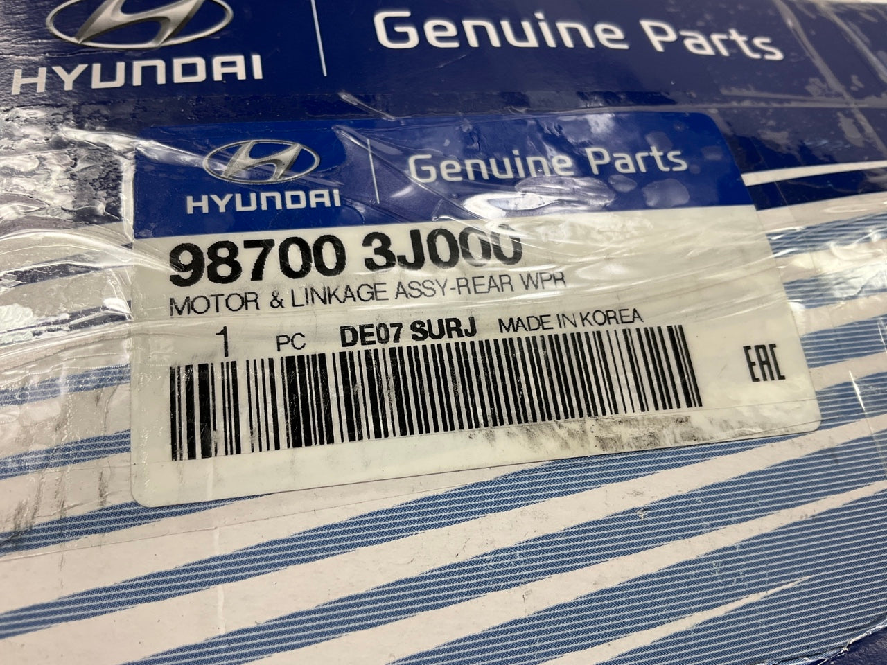 Rear Hatch Tailgate Back Glass Wiper Motor OEM For 2007-2012 Veracruz 987003J000