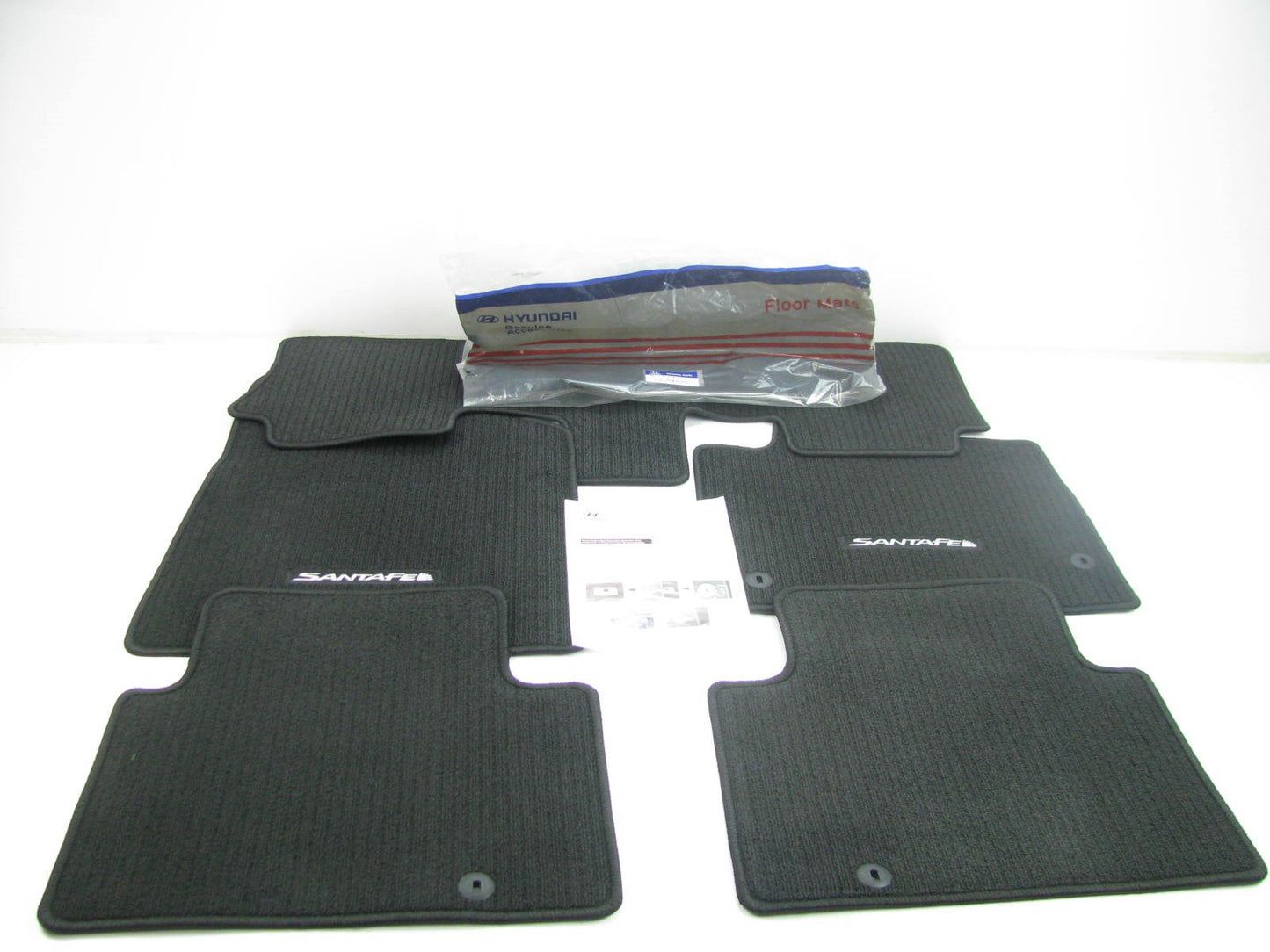 NEW - OEM B8F14AC000RYN Carpet Floor Mat Set, Black For 2013-14 Hyundai Santa Fe