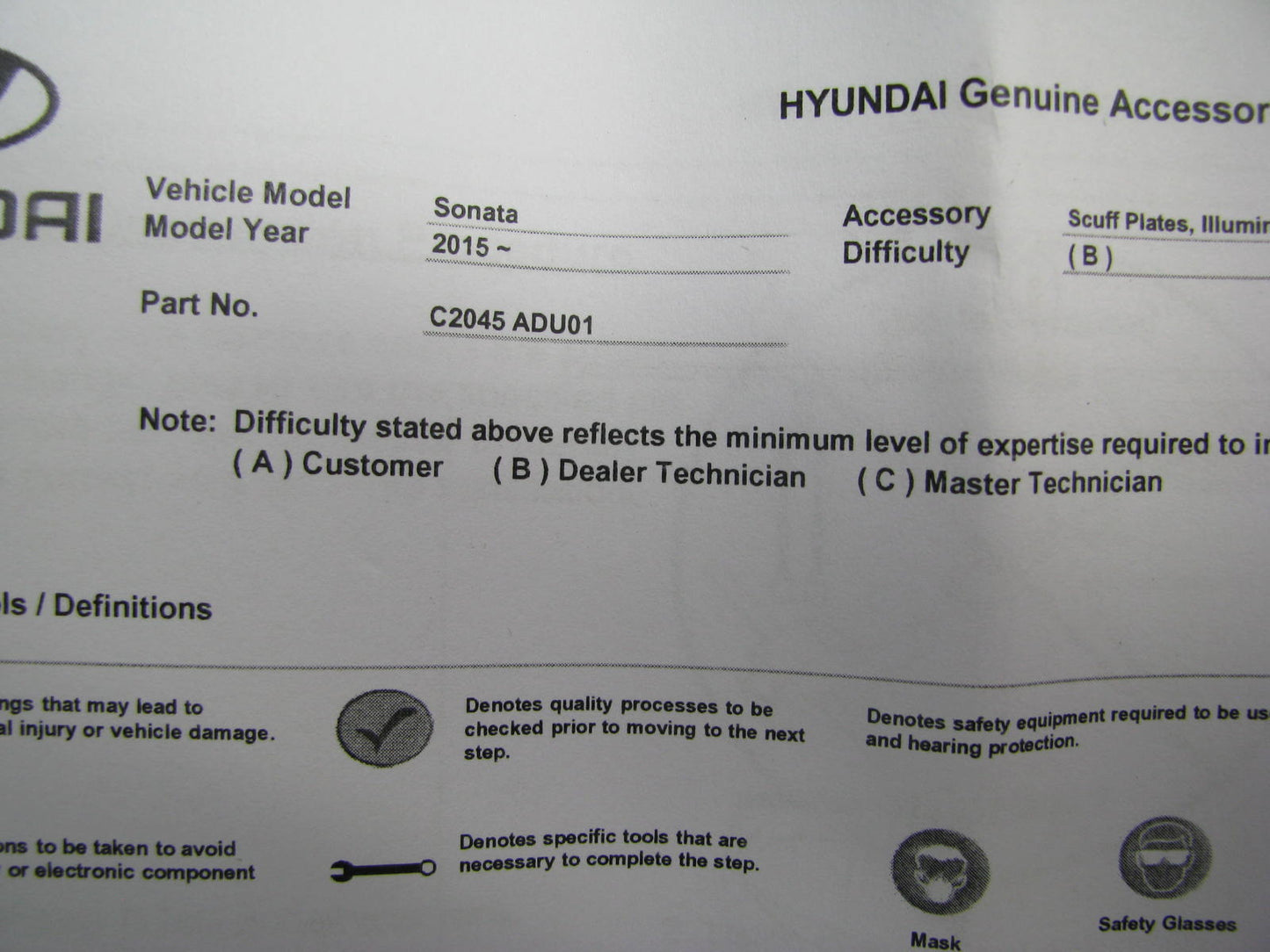 NEW - OEM Illumindated Door Sill Plate LH & RH For 2018-2019 Hyundai Sonata