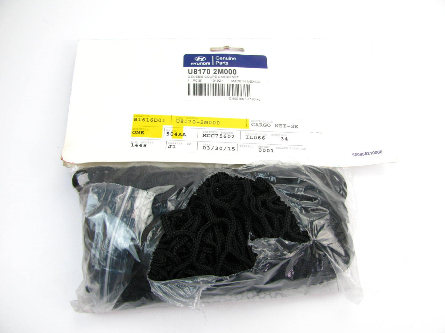 NEW - OEM U81702M000 Utility Cargo Net For 2012-2014 Genesis Coupe