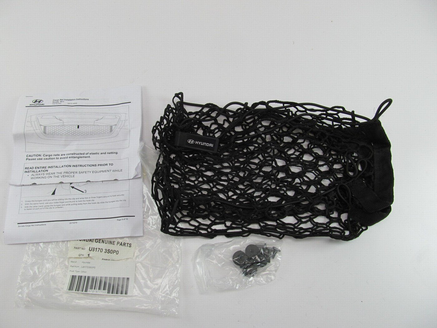NEW OEM Cargo Trunk Net With Install Kit For 2011-2015 Hyundai Sonata U81703S0P0
