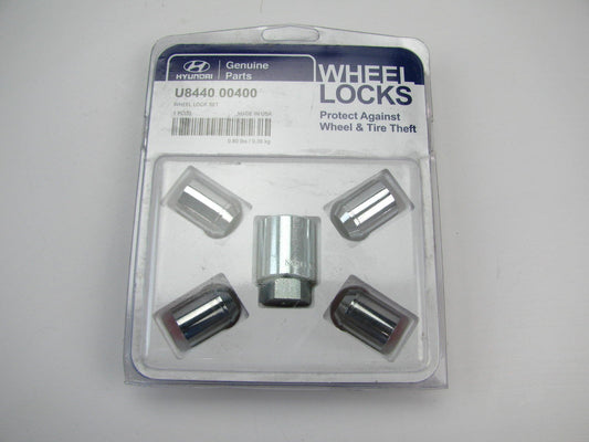 NEW - OEM U844000400 Wheel Lock Lug Nut Set W/ Key For Hyundai