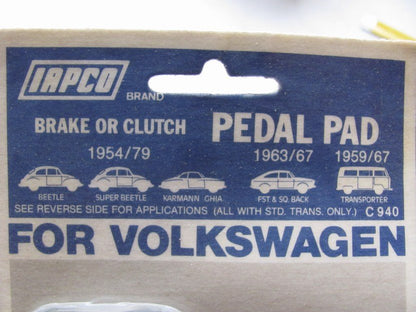 Iapco C940 MANUAL TRANS Brake Clutch Pedal Rubber Pad Covers - 1954-1979 VW Bug