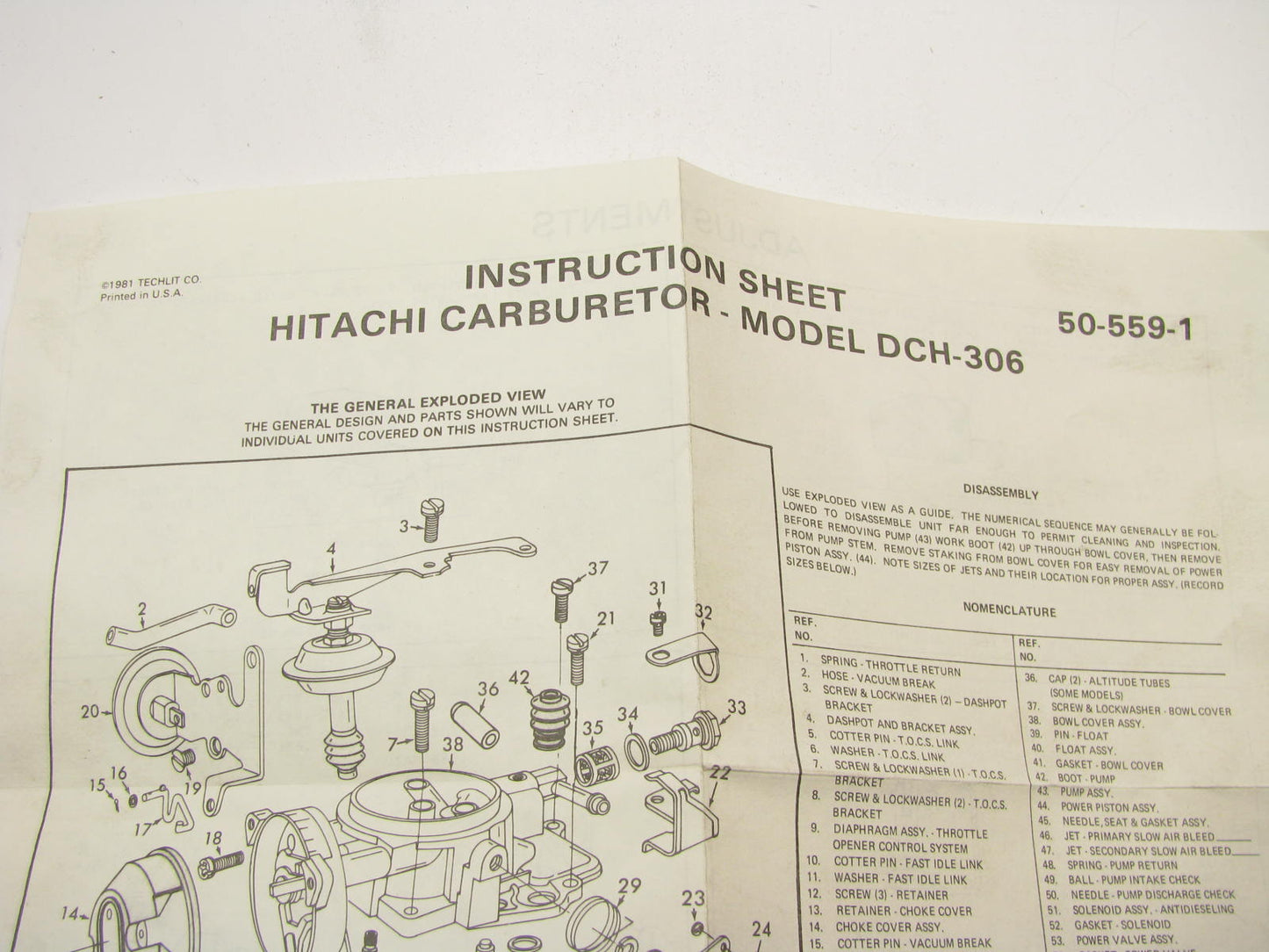 Iapco G-0490-712 Carburetor Rebuild Kit for 1975-1980 Hitachi Carburetor DCH306