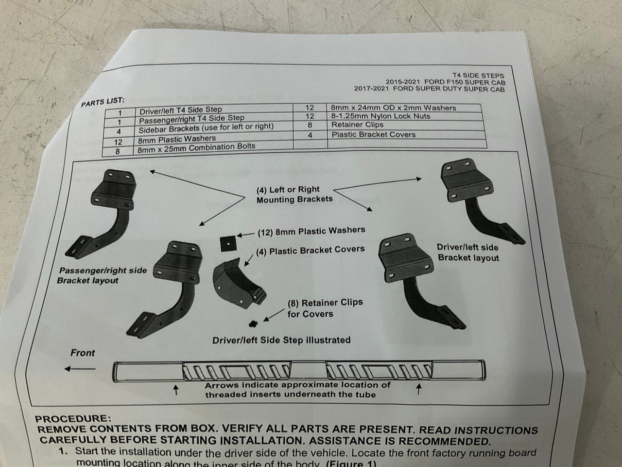 Iconic 122-0393 4'' QuadraStep Polished Side Step Bars 15-22 Ford F-350 Super Cab