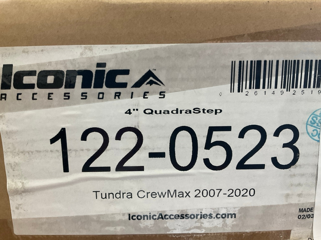 Iconic 122-0523 QuadraStep Polished Side Step Bar 2007-21 Toyota Tundra CrewMax