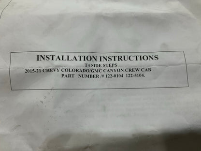 Iconic 122-5104 QuadraStep 4'' Black Side Step Bars 2015-22 Colorado Crew Cab