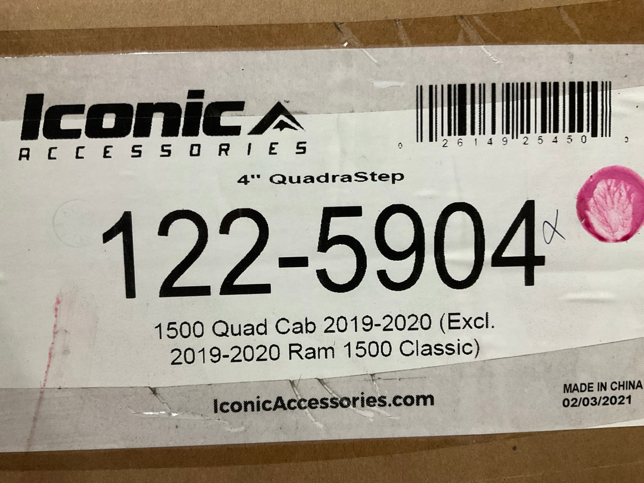 Iconic 122-5904 4'' QuadraStep Black Step Bars For 2019-2022 Ram 1500 QUAD CAB