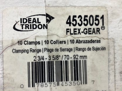 (10) Ideal 4535051 Flex Gear Hose Clamp, 2-3/4'' To 3-5/8''