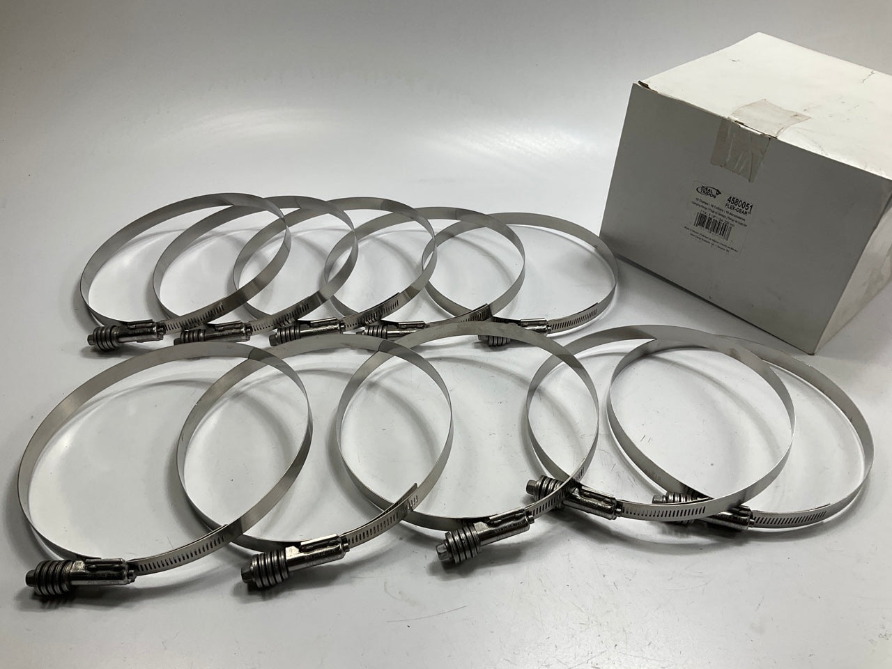 (10) Ideal 4580051 SAE 812 Hose Clamps - 7-1/4''-8-1/8'' Clamp Range, Stainless